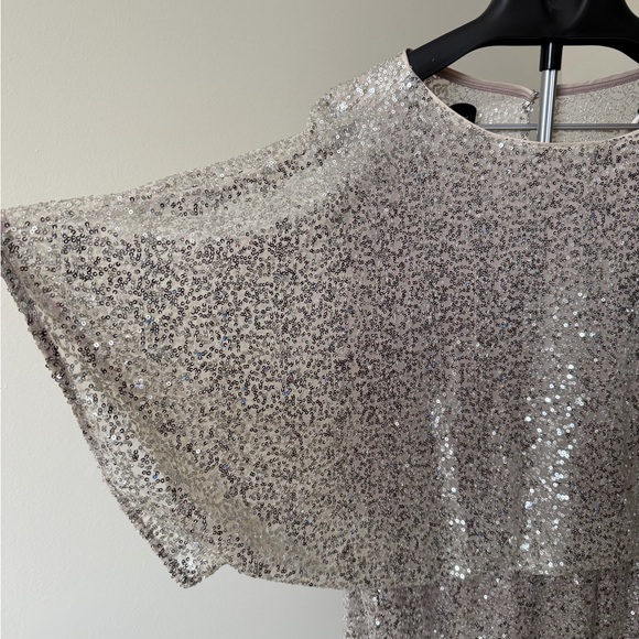 Jessica Howard Champagne Sequin Dress knee length dress 20W plus - Picture 2 of 7